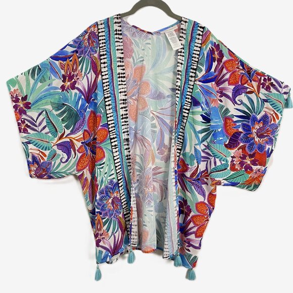 *La Blanca Tropics Of Tropez Kimono Swim Cover Up One Size - Picture 3 of 12